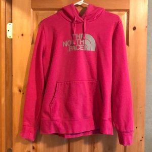 Pink north face sweatshirt